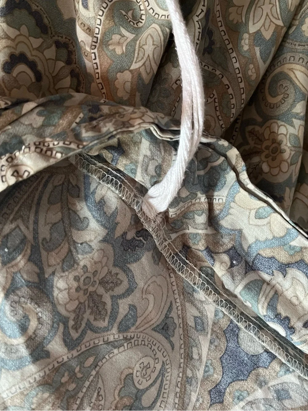 Pottery Barn Mackenna Paisley Orangic Percale Duvet Cover